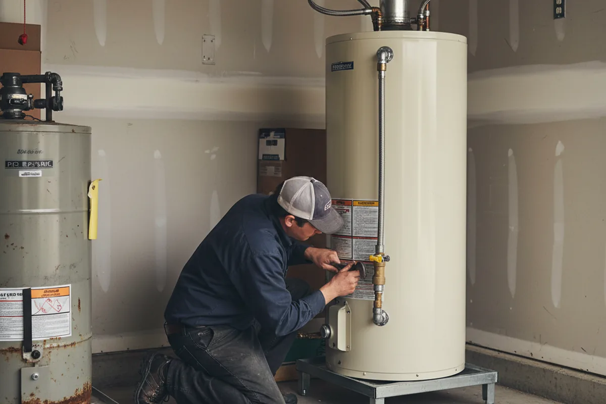 Water heater and shutoff valve replacement in Putney