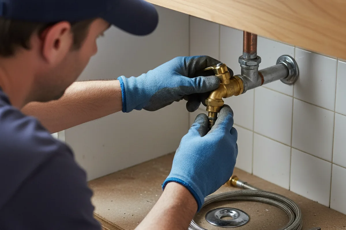 Shutoff valve and fitting work during Faucet and Fixture Repair in Putney